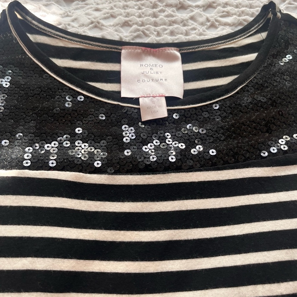 Romeo & Juliet Couture Sequin Striped dress